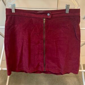 Madewell corduroy skirt with zip and snap size 10